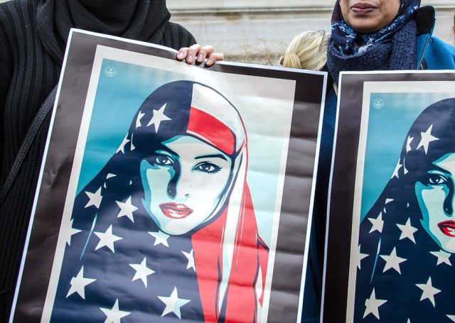 Muslims with Muslim Posters
